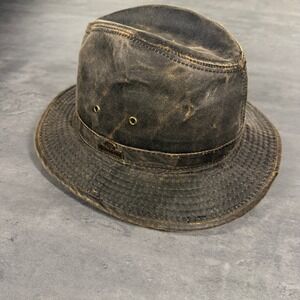 RedHead Cowboy Hat Mens XL Brown Waxed Cotton Distressed Safari Outdoor Outback